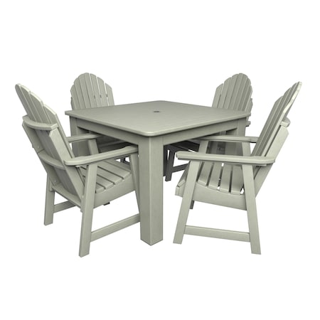 Highwood Usa Hamilton 5pc Square Outdoor Patio Furniture Dining Set AD-DNA44-EUC